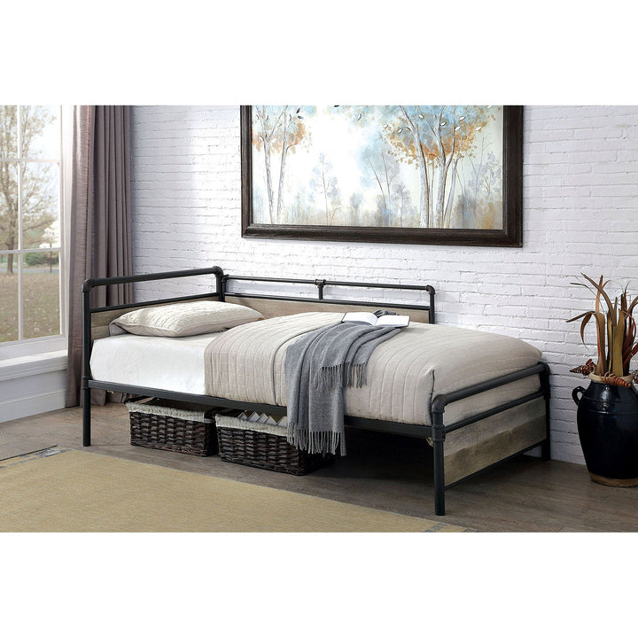 Furniture Of America Vidar Sand Black Industrial Daybed Model CM1220-BED - MONAVILLA