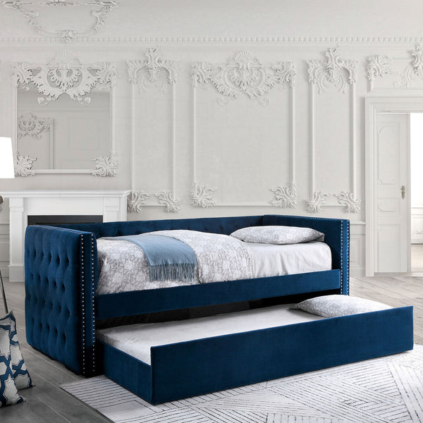 Furniture Of America Susanna Navy Transitional Daybed With Trundle, Navy Model CM1739NV-BED - MONAVILLA