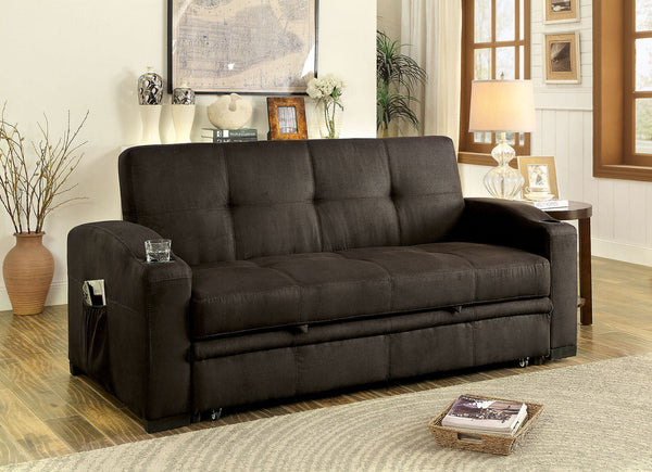 Furniture Of America Mavis Dark Brown Transitional Futon Sofa Model CM2691-SET-VN - MONAVILLA