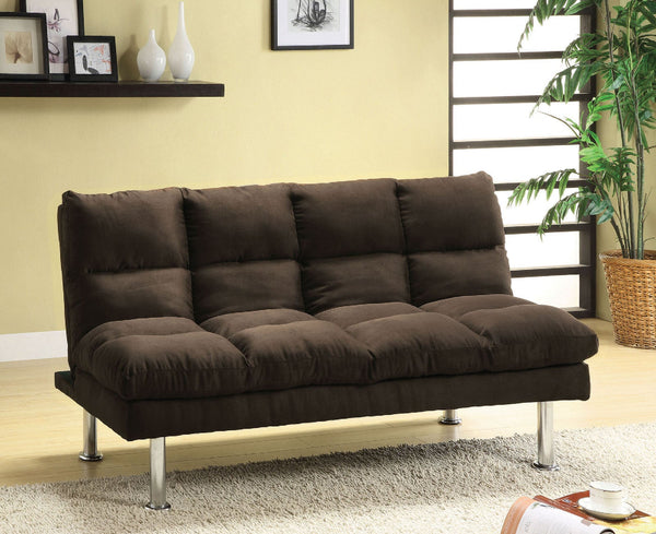 Furniture Of America Saratoga Espresso Contemporary Microfiber Futon Sofa Espresso Model CM2902EX-CA - MONAVILLA