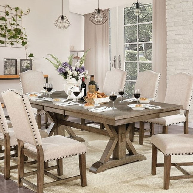 Furniture Of America Julia Light Oak/Beige Rustic Dining Table Model CM3014T-TABLE - MONAVILLA