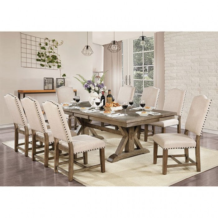 Furniture Of America Julia Light Oak/Beige Rustic Dining Table Model CM3014T-TABLE - MONAVILLA