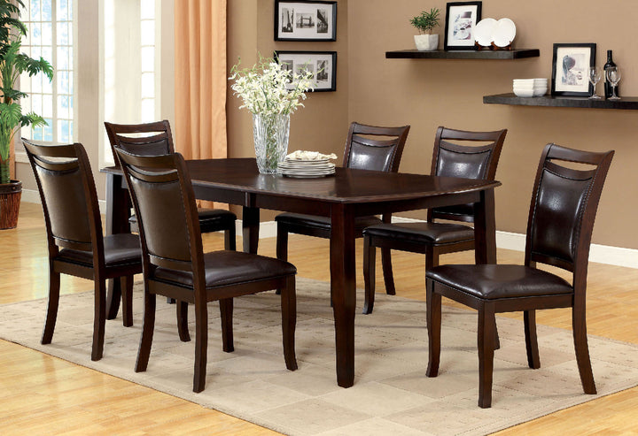 Furniture Of America Woodside Dark Cherry/Espresso Transitional 7-Piece Dining Table Set (2 Arm Chair + 4 Side Chair) Model CM3024T-7PC - MONAVILLA