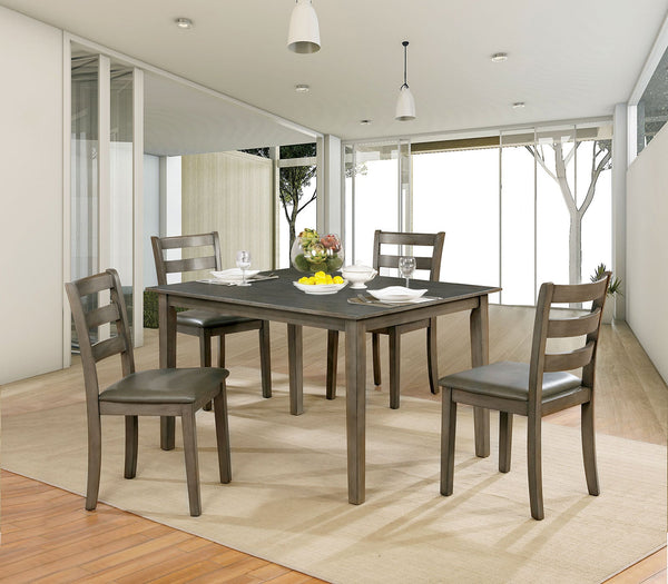 Furniture Of America Marcelle Gray Transitional 5-Piece Dining Table Set Model CM3028T-5PK - MONAVILLA