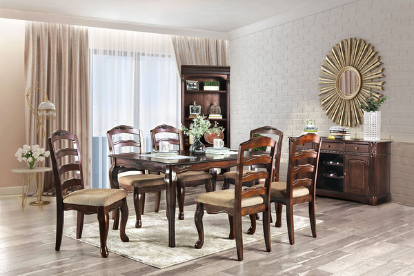 Furniture Of America Townsville Dark Walnut Transitional 5-Piece Dining Table Set Model CM3109T-5PC - MONAVILLA