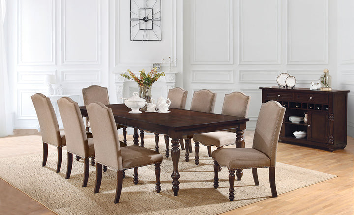 Furniture Of America Holcroft Antique Cherry/Beige Transitional 6-Piece Dining Table Set With Bench Model CM3133T-6PC - MONAVILLA