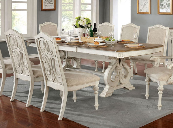 Furniture Of America Arcadia Antique White Rustic Dining Table Model CM3150WH-T-TABLE - MONAVILLA