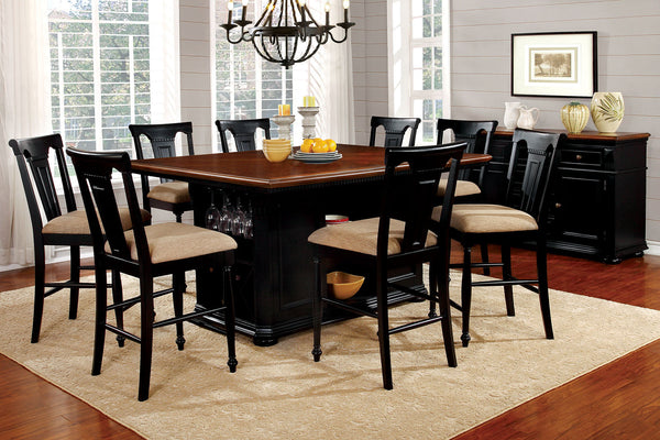 Furniture Of America Sabrina Black/Cherry Transitional Counter Height Table, Cherry & Black Model CM3199BC-PT-TABLE - MONAVILLA