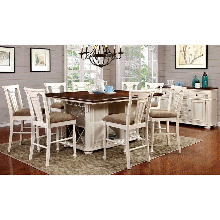 Furniture Of America Sabrina Off-White/Cherry Transitional Counter Height Table, Cherry & White Model CM3199WC-PT-TABLE - MONAVILLA