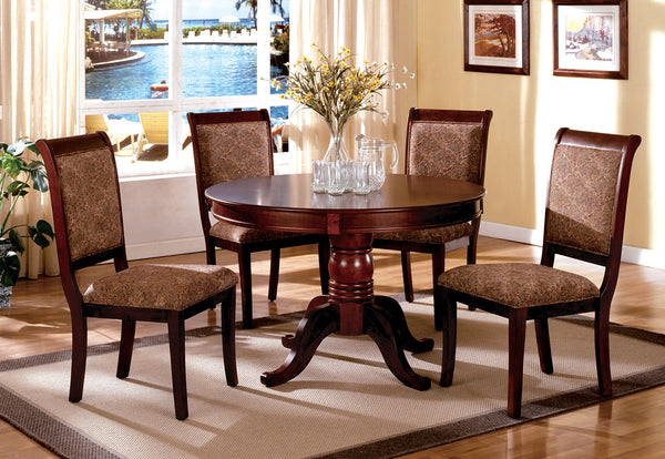 Furniture Of America St. Nicholas Antique Cherry Transitional Round Dining Table Model CM3224RT-TABLE - MONAVILLA