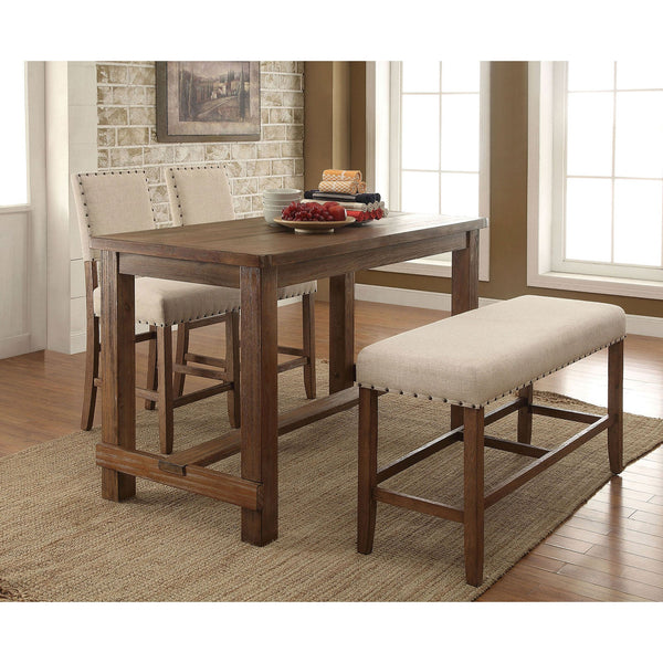 Furniture Of America Sania Rustic Oak Rustic Counter Height Table Model CM3324PT-VN - MONAVILLA