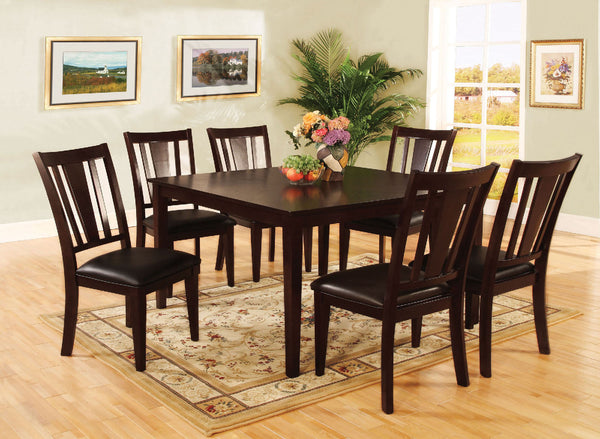 Furniture Of America Bridgette Espresso Transitional 7-Piece Sq. Dining Table Set Model CM3325T-7PC - MONAVILLA