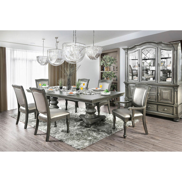 Furniture Of America Alpena Gray Transitional 7-Piece Dining Table Set (2 Arm Chair + 4 Side Chair) Model CM3350GY-T-7PC - MONAVILLA