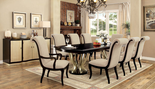 Furniture Of America Ornette Espresso/Champagne Transitional Dining Table Model CM3353T-TABLE - MONAVILLA