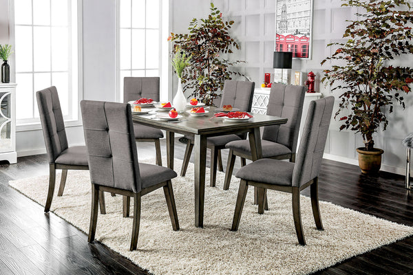 Furniture Of America Abelone Gray Rustic 7-Piece Dining Table Set Model CM3354GY-T-7PC - MONAVILLA