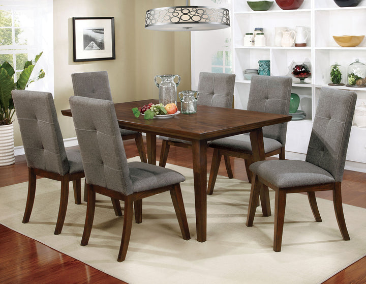 Furniture Of America Abelone Walnut/Gray Rustic 7-Piece Dining Table Set Model CM3354T-7PC - MONAVILLA