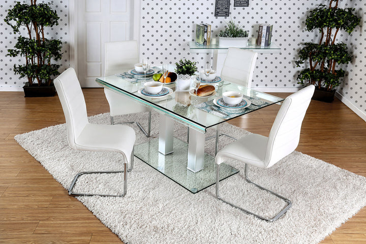 Furniture Of America Richfield Silver/Chrome Contemporary Dining Table Model CM3362T-TABLE - MONAVILLA