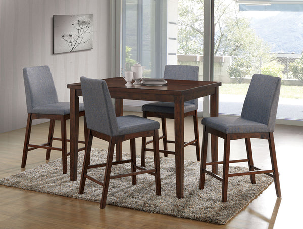 Furniture Of America Marten Brown Cherry/Gray Mid-Century Modern 5-Piece Counter Height Dining Table Set Model CM3372PT-5PC - MONAVILLA