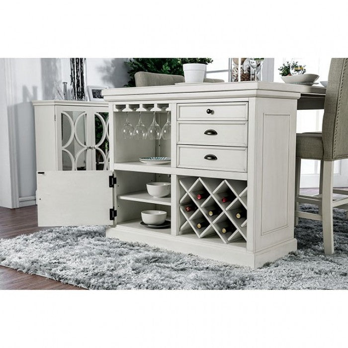 Furniture Of America Sutton Antique White Transitional Counter Height Table Model CM3390PT-TABLE - MONAVILLA