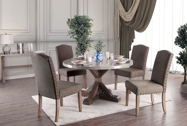 Furniture Of America Bridgen Natural Rustic Round Dining Table Model CM3429RT-TABLE - MONAVILLA