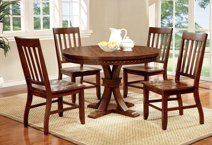 Furniture Of America Foster Dark Oak Transitional 5-Piece Dining Table Set Model CM3437RT-5PC - MONAVILLA