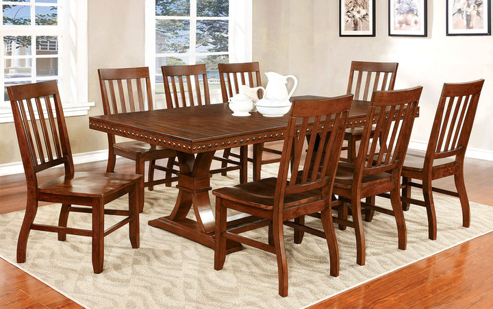 Furniture Of America Foster Dark Oak Transitional Dining Table With 1X18 Leaf Model CM3437T-TABLE - MONAVILLA