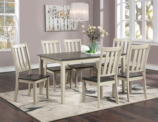 Furniture Of America Frances Antique White/Gray Rustic 7-Piece Dining Table Set Model CM3478WH-T-7PC - MONAVILLA