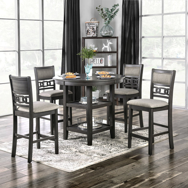 Furniture Of America Milly Gray Transitional 5-Piece Counter Height Set Model CM3609PT-5PK - MONAVILLA