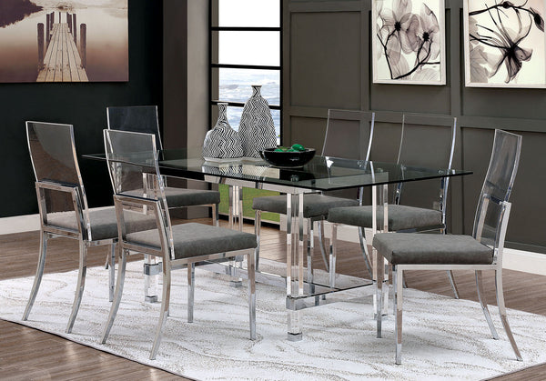 Furniture Of America Casper Chrome Contemporary Dining Table Model CM3654T-TABLE - MONAVILLA