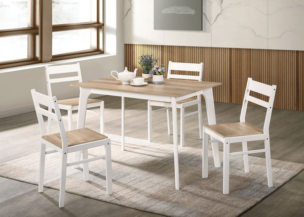 Furniture Of America Debbie Natural/White Transitional 5-Piece Dining Table Set Model CM3714NT-T-5PK - MONAVILLA