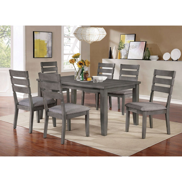 Furniture Of America Viana Gray/Light Gray Transitional 7-Piece Dining Table Set Model CM3716T-64-7PC - MONAVILLA