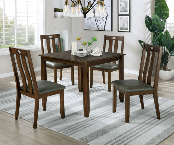 Furniture Of America Brinley Walnut/Gray Transitional 5-Piece Dining Table Set Model CM3717T-5PK - MONAVILLA