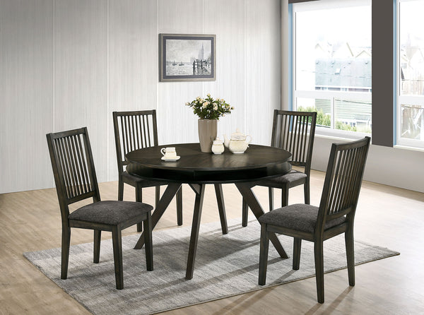 Furniture Of America Cherie Gray Transitional 5-Piece Round Dining Table Set Model CM3724RT-5PC - MONAVILLA