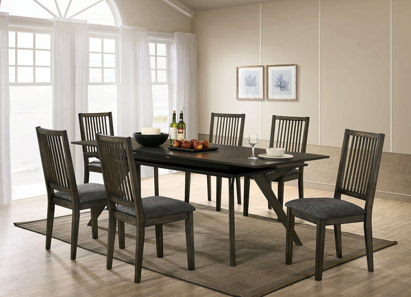 Furniture Of America Cherie Gray Transitional 7-Piece Dining Table Set Model CM3724T-7PC - MONAVILLA