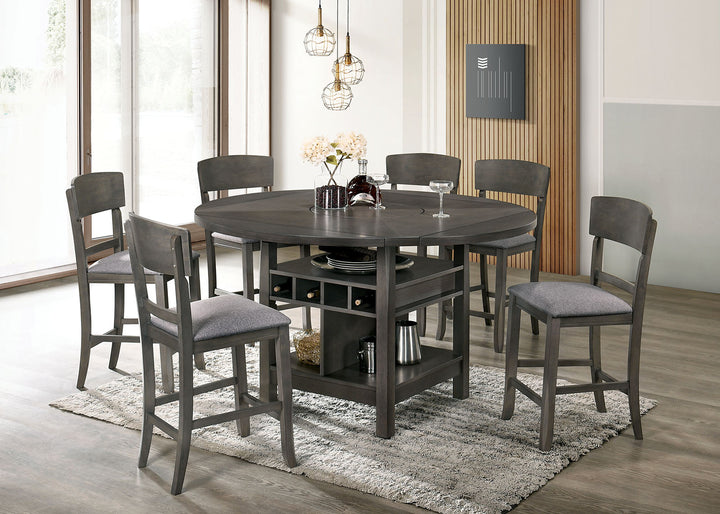 Furniture Of America Stacie Gray Transitional 7-Piece Dining Table Set Model CM3733GY-RPT-7PC - MONAVILLA