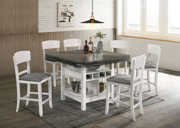 Furniture Of America Stacie White/Gray Transitional 7-Piece Dining Table Set Model CM3733WG-RPT-7PC - MONAVILLA