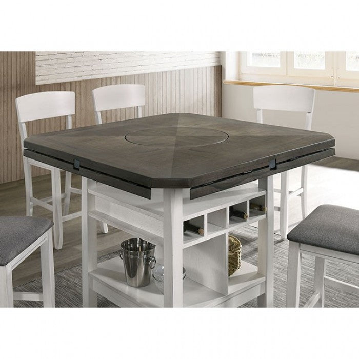 Furniture Of America Stacie White/Gray Transitional Counter Height Round Dining Table Model CM3733WG-RPT-TABLE - MONAVILLA