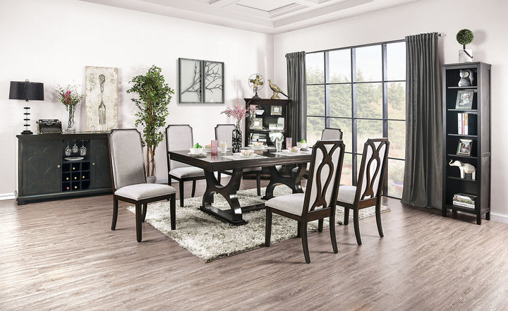 Furniture Of America Gillam Espresso Transitional 7-Piece Dining Table Set Model CM3734T-7PC - MONAVILLA