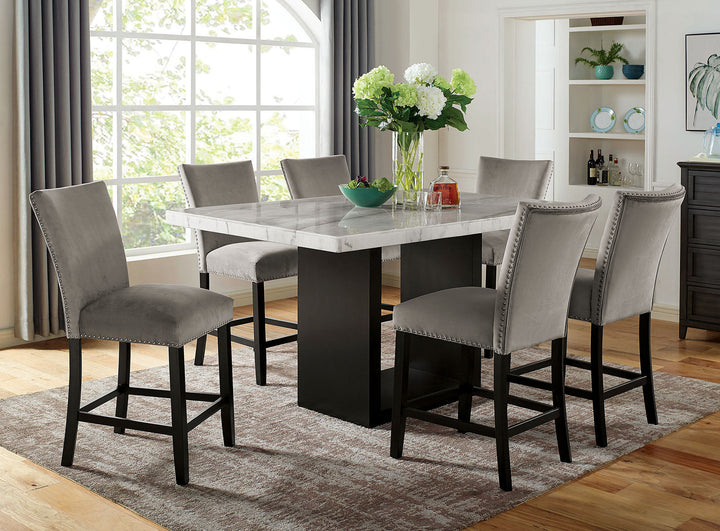 Furniture Of America Kian White/Black Contemporary 7-Piece Dining Table Set Model CM3744PT-7PC - MONAVILLA