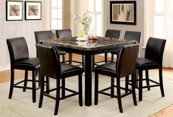 Furniture Of America Grandstone Black Transitional 7-Piece Dining Table Set Model CM3823BK-PT-7PC - MONAVILLA