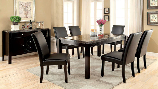 Furniture Of America Grandstone Black Transitional 7-Piece Dining Table Set Model CM3823BK-T-7PC - MONAVILLA