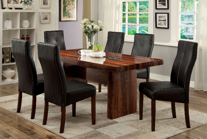 Furniture Of America Bonneville Brown Cherry/Black Transitional Dining Table Model CM3824T-TABLE - MONAVILLA