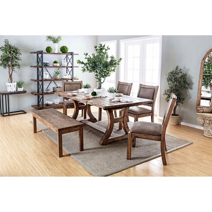 Furniture Of America Gianna Rustic Oak/Brown Rustic 77" Dining Table Model CM3829T-77-TABLE - MONAVILLA