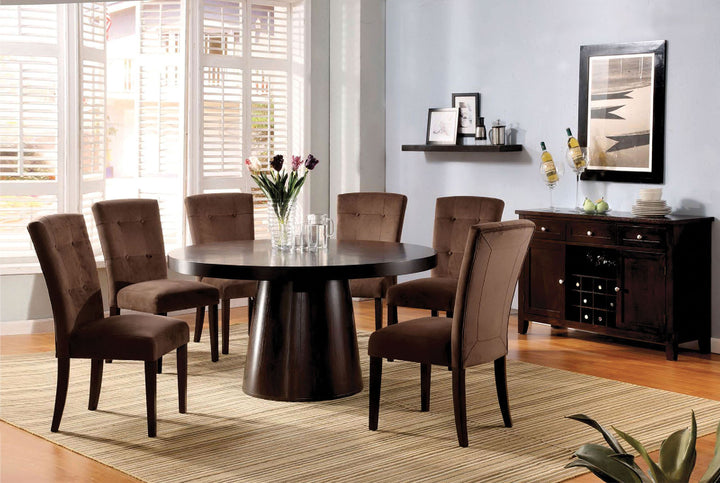 Furniture Of America Havana Espresso Contemporary 7-Piece Dining Table Set Model CM3849T-3556SC-7PC - MONAVILLA