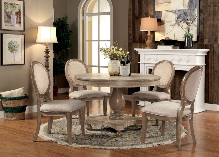 Furniture Of America Kathryn Rustic Dark Oak Transitional 7-Piece Dining Table Set Model CM3872RT-5PC - MONAVILLA