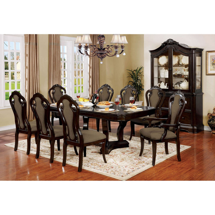 Furniture Of America Rosalina Walnut Transitional 7-Piece Dining Table Set (2 Arm Chair + 4 Side Chair) Model CM3878T-7PC - MONAVILLA