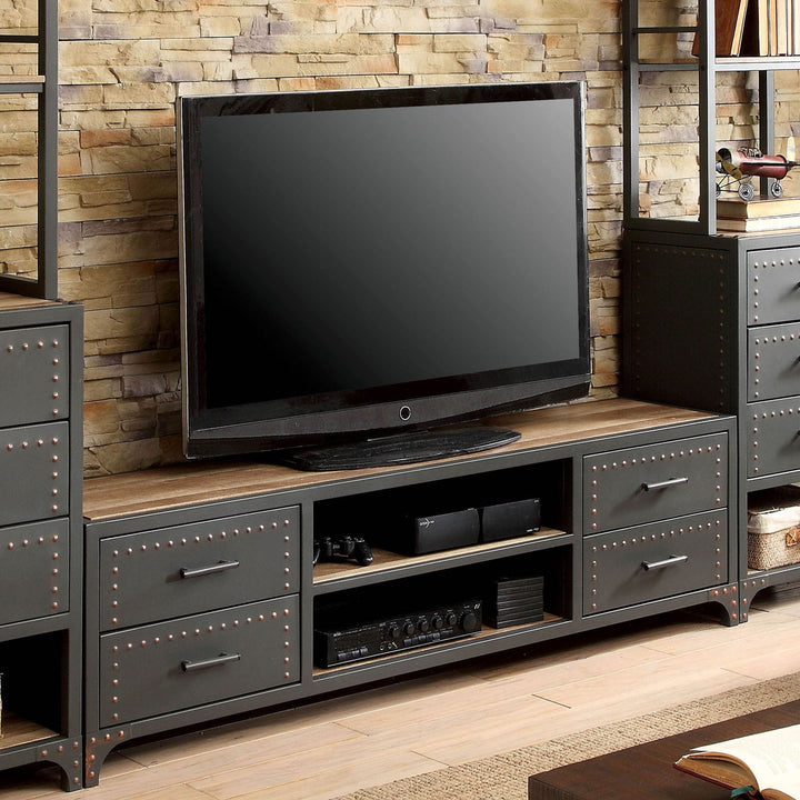 Furniture Of America Galway Gray/Natural Tone Industrial 60" Tv Stand Model CM5904-TV-62 - MONAVILLA