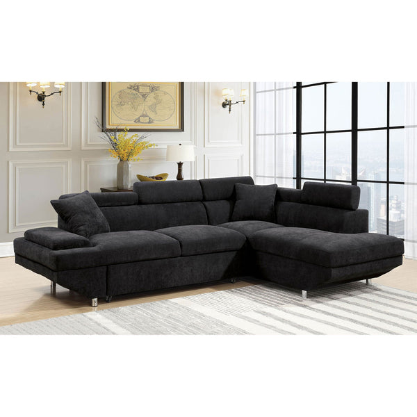 Furniture Of America Foreman Black Contemporary Sectional, Black Model CM6124BK-SECT-VN - MONAVILLA