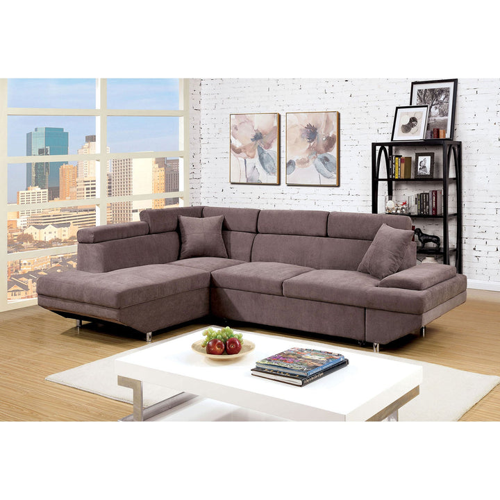 Furniture Of America Foreman Brown Contemporary Sectional, Brown Model CM6125BR-SECT-VN - MONAVILLA