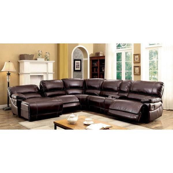 Furniture Of America Estrella Brown Transitional Sectional, Brown Model CM6131BR-SECTIONAL - MONAVILLA